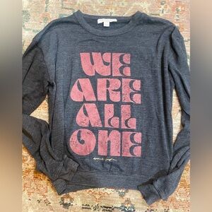 Gray Sweatshirt with Pink Graphic